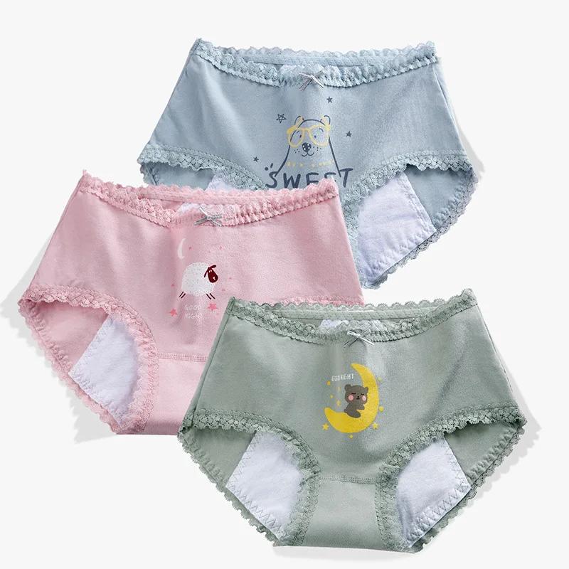 

Manufacturers wholesale Women's Breathable Waterproof Underwear Girls Absorbent Reusable Menstrual Briefs Period Panties, Picture shows