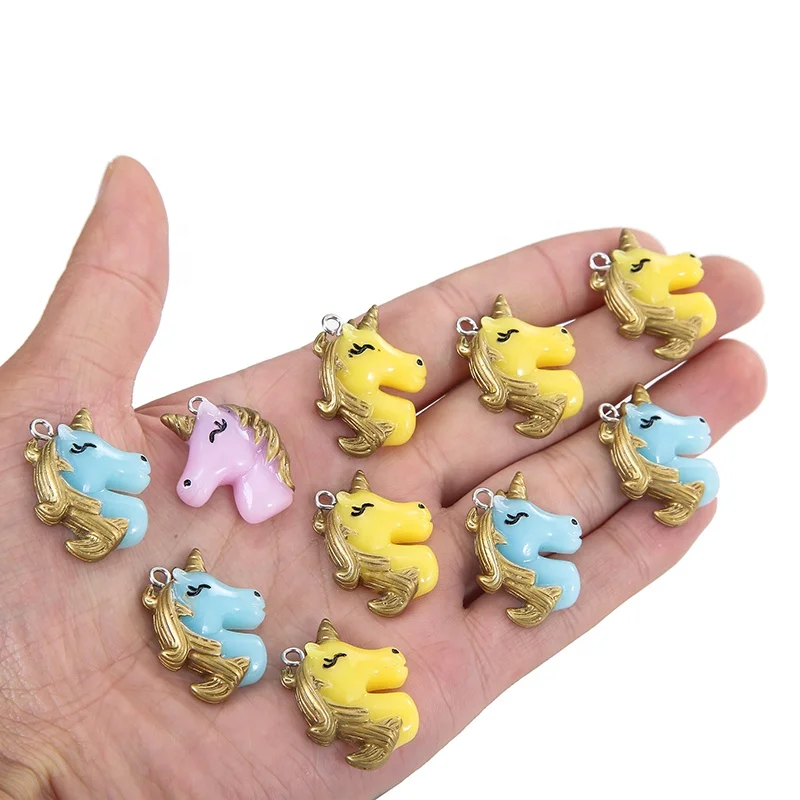

Kawaii Hot Selling Cartoon unicorn resin accessories DIY jewelry accessories Handmade For Girls Bracelet charms pendant, Picture