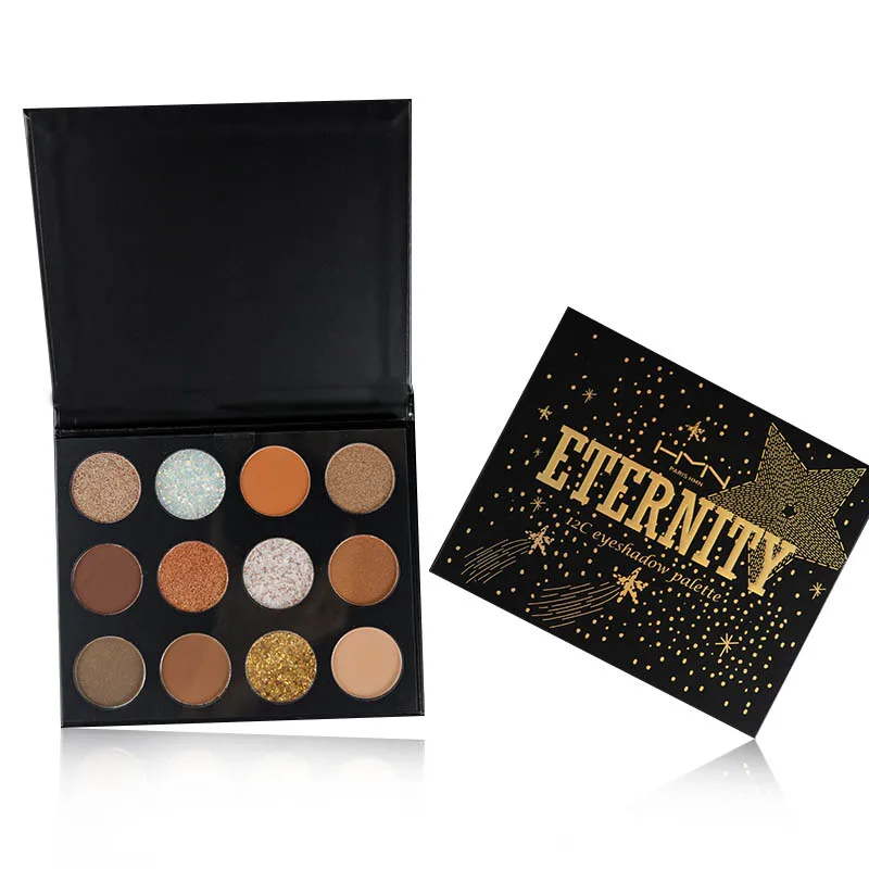 

HMN Glitter Eyeshadow Palette 12 Colors Vegan Eyeshadow Palette Makeup