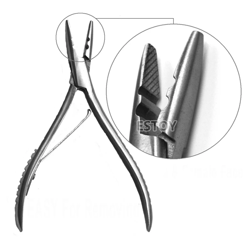 

Wholesale Stainless Steel Extension Pliers 17.5*9*1cm 165G Silivery White Pliers Keratin Loop Hair Extensions Tools