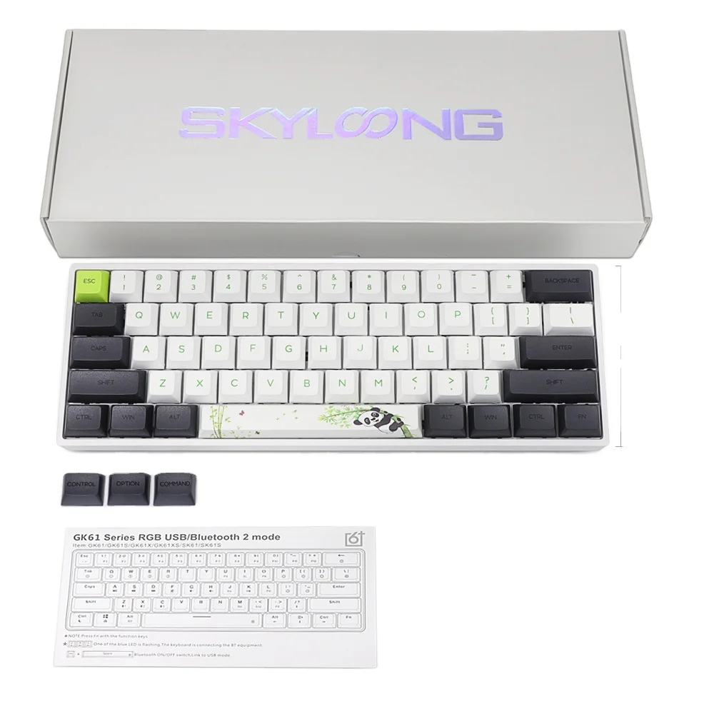 

Customizable oem Keycap SK61 Gateron optical switch 61keys ergonomic Music rgb Gaming Mechanical Keyboard, Black/ white