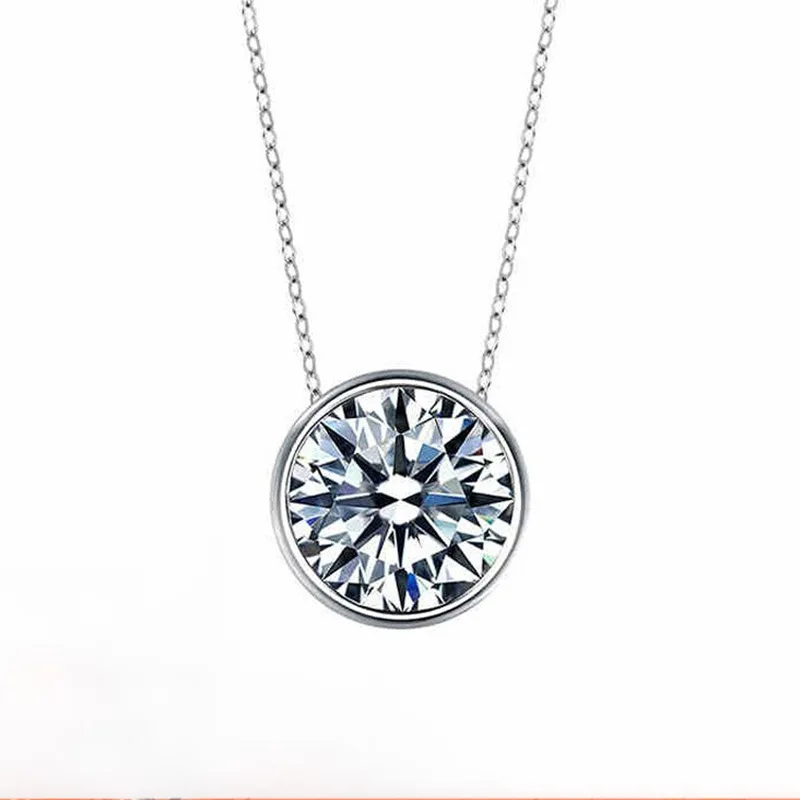 

New  D Color Moissanite Diamond Necklace Jewelry 925 Sterling Silver Pendant Necklace For Women Wedding, White