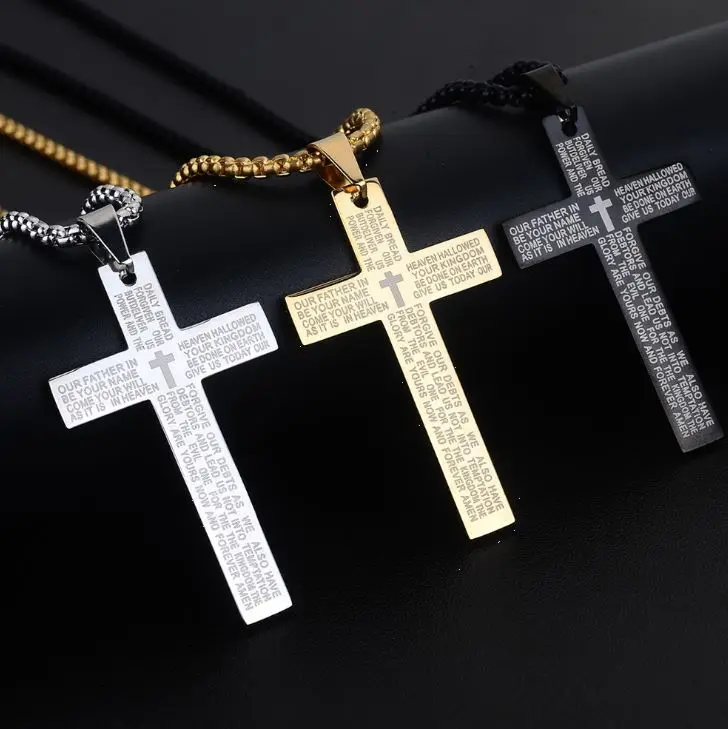 

Fashion jewelry new popular scripture cross necklace sweater chain