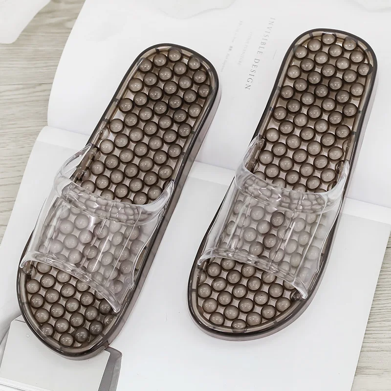 

massage sandals women men PVC health slippers, Red