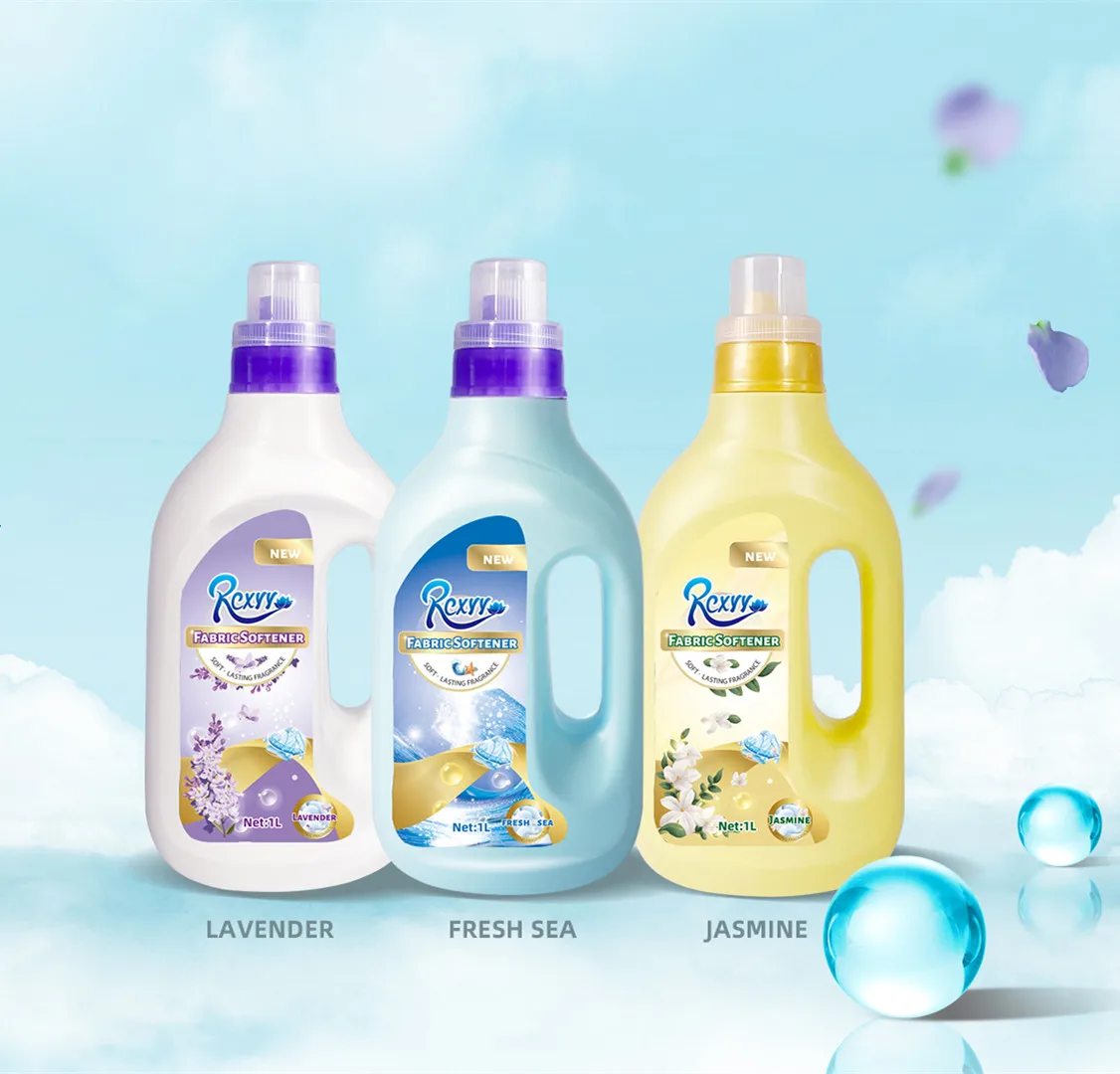 

1L New Arrive Cheap Price Fabric Softener Liquid Detergent Water Softeners Top Sale Last Fragrance, Purple/blue/yellow