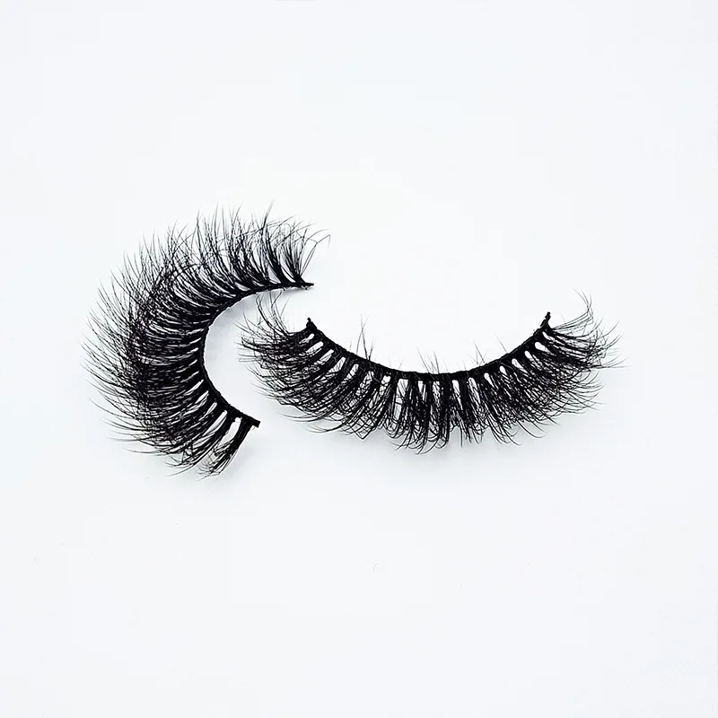 

15mm short fluffy faux mink eyelashes private label messy 3d silk false eyelashes