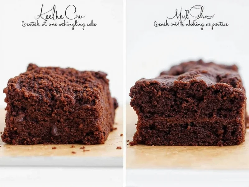 Side-by-side comparison of homemade vs box mix chocolate cake