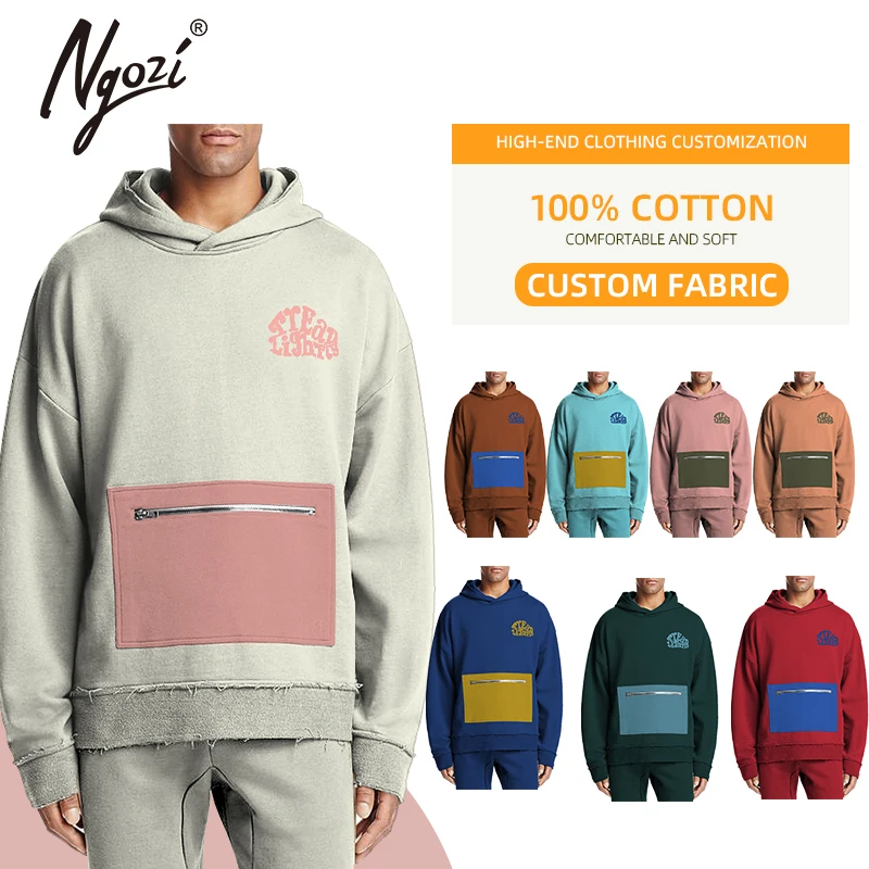 

Ngozi Zip Up Hoodies Men 2021 Dropshipping OEM ODM Custom Pullover Patch Clothing Men Hoodie Manufacturer, Custom colors & patterns