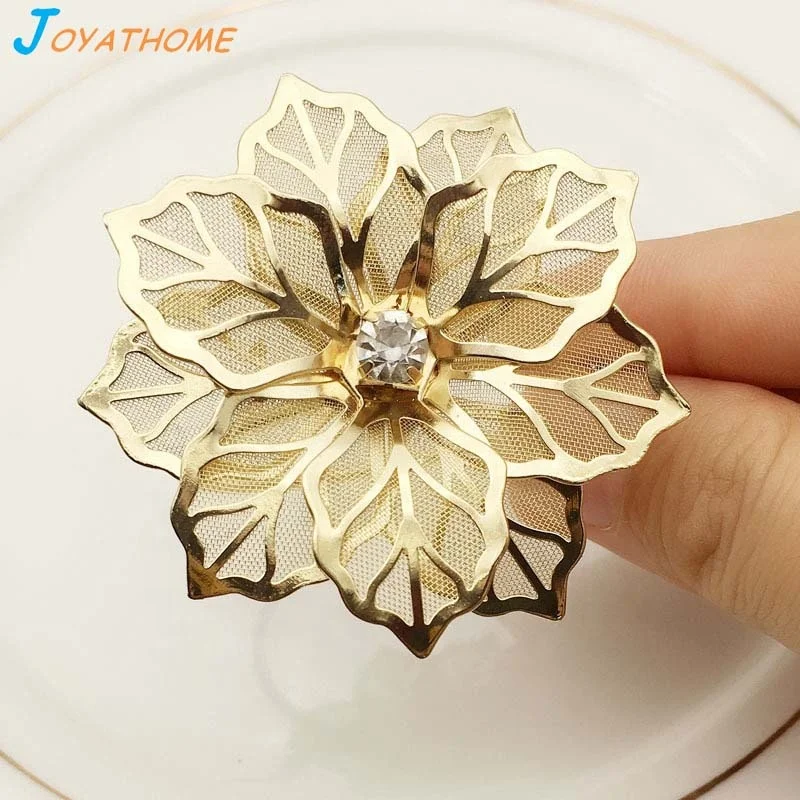 

Flower Napkin Holder Rings 30th Birthday Party Event Wedding Party Restaurant Decoration Material Golden and Silver