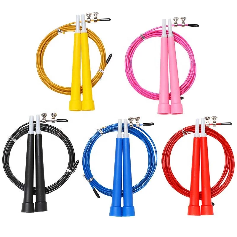 

2020 High Quality Premium Cross Plastic Adult Adjustable Cable Handles Skipping Speed Kids Long Handle Fitness Custom Jump Rope, Customized color