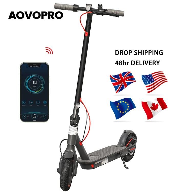 

Aovopro Europe UK DE Warehouse Drop Shipping Newest 350W Motor 10.5Ah Battery 35KM Range Waterproof Electric Scooter Escooter