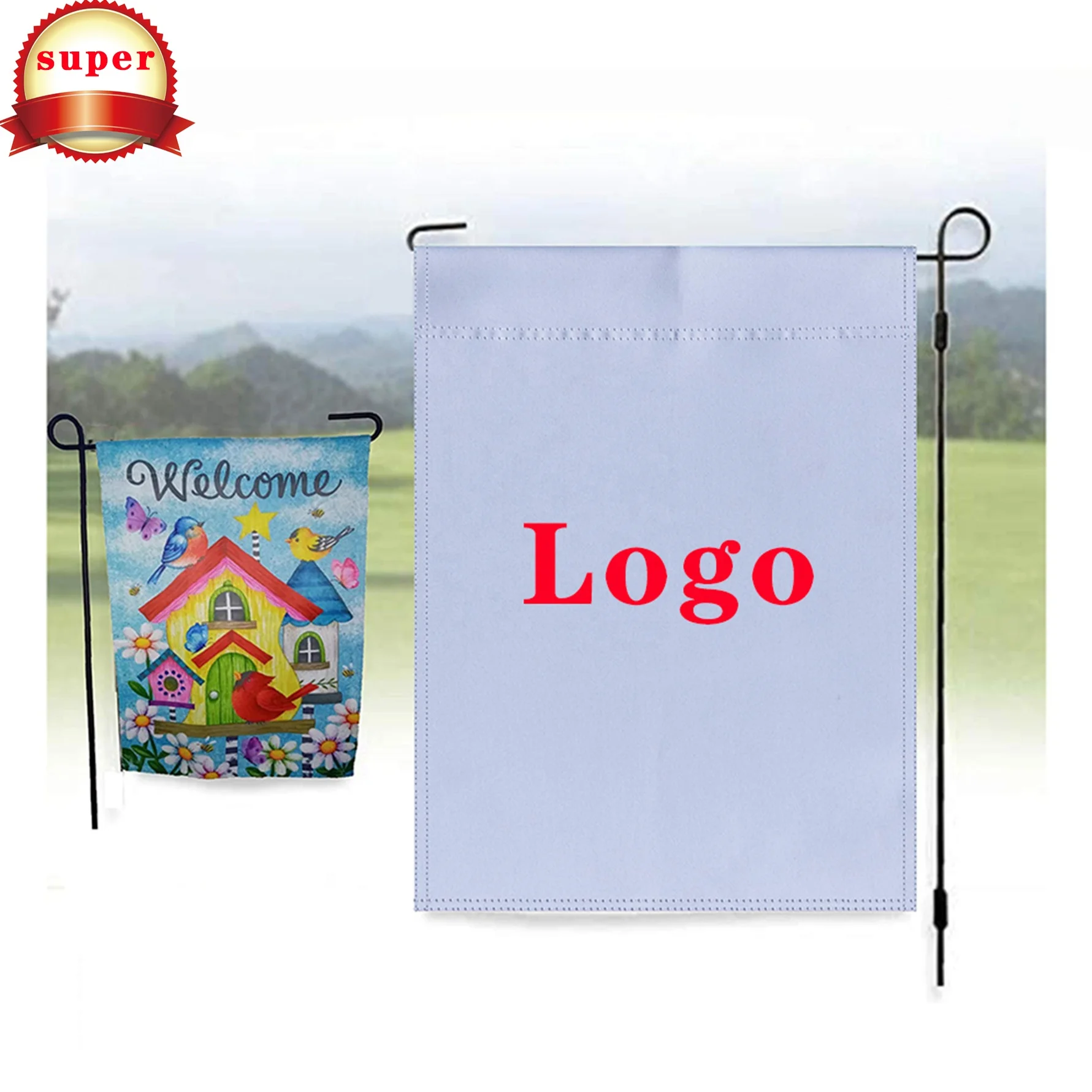 

Free Shipping Blank Sublimation Garden Flag Polyester DIY Lawn Garden Flag Suitable For Indoor Outdoor Courtyard Decoration, Custom color