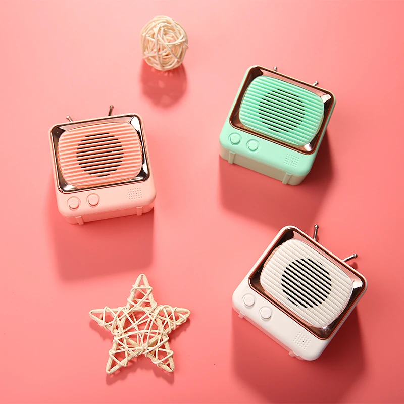 DW02 Retro Design Wireless Blue-tooth 5.0 Speaker Portable Mini TV Speaker 4D Sounds HIFI Loudspeaker Handfree Noise Reduction - ANKUX.COM