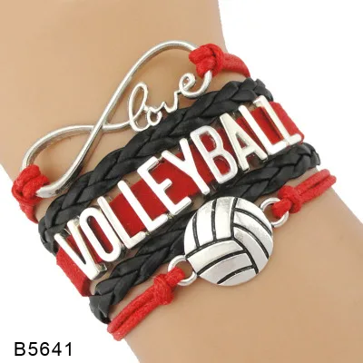 

N1422 New Style 9 COLORS Volleyball bracelets Weave Bracelet Letter Heart Volleyball Special Decorate Gift Weave Bracelet
