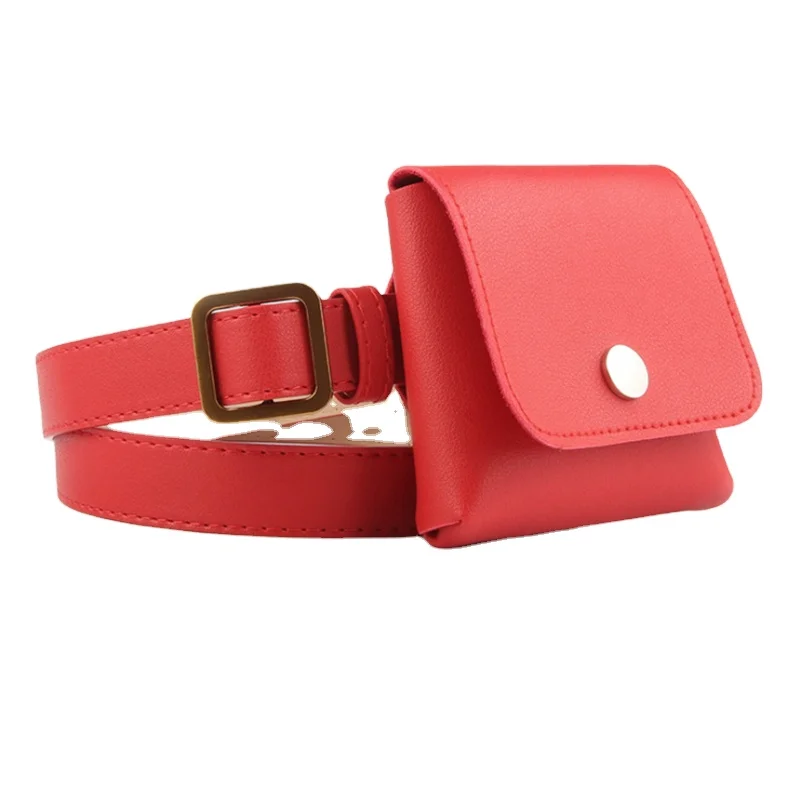 

2020 New Design Waist Bag Waterproof PU Leather Belt Purse Waist Bag For Girl, Customized color