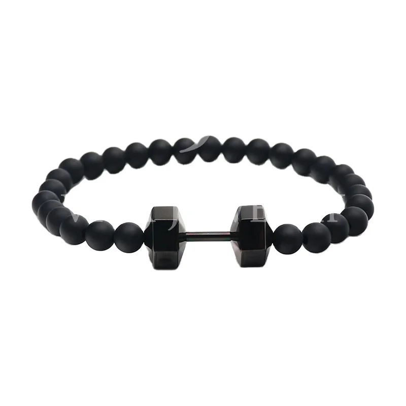 

Fashion Viya Jewelry Dumbbell Stone Beads Bracelet Men's Jewelry