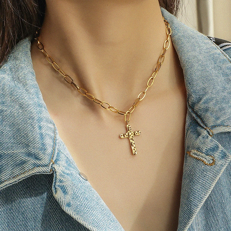 

Hip Hop Cross Pendant Stainless Steel Alphabet Pendants For Jewelry Making 14k Gold Necklace Women