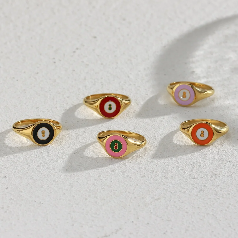 

Cute Colorful Summer Fortunate Figure 8 Infinity Stainless Steel Ring For Women Y2K Jewelry