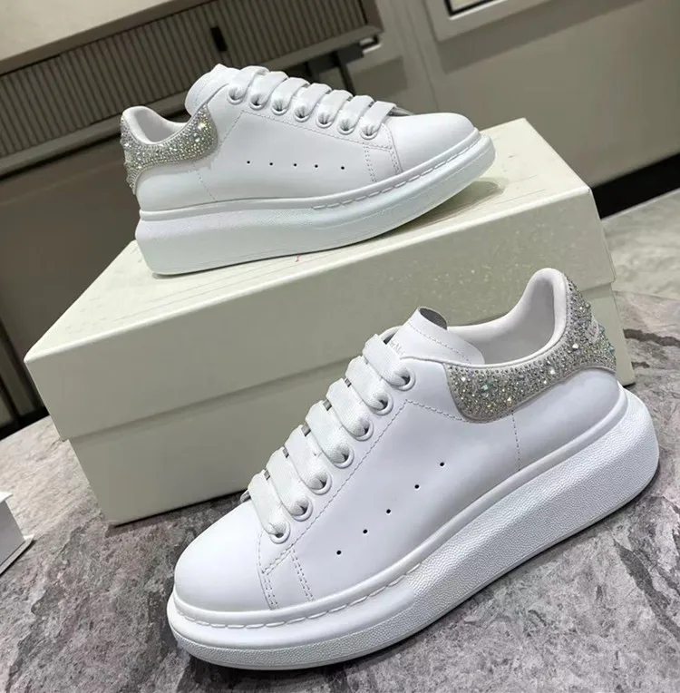 

wholesale new arrivals 2022 fashion HIGHT QUALITY original luxury ladies rhinestone shoes women white sneaker mc queen shoes