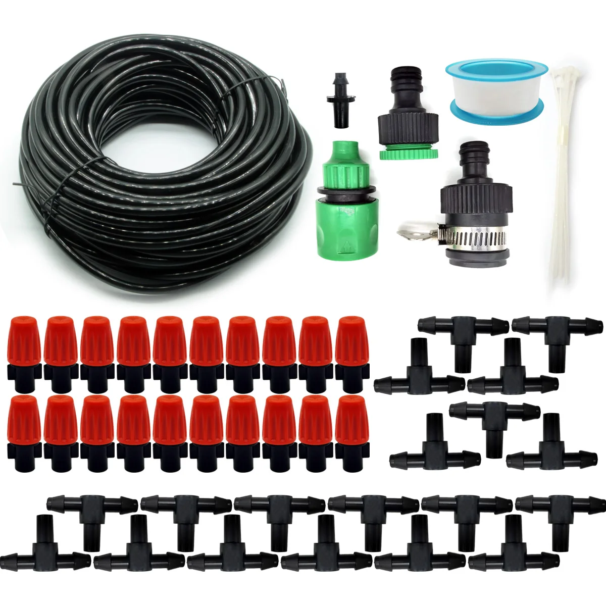 

Adjustable Automatic Micro Drip irrigation system diy kits for Garden Greenhouse Flower Bed and Patio, Black