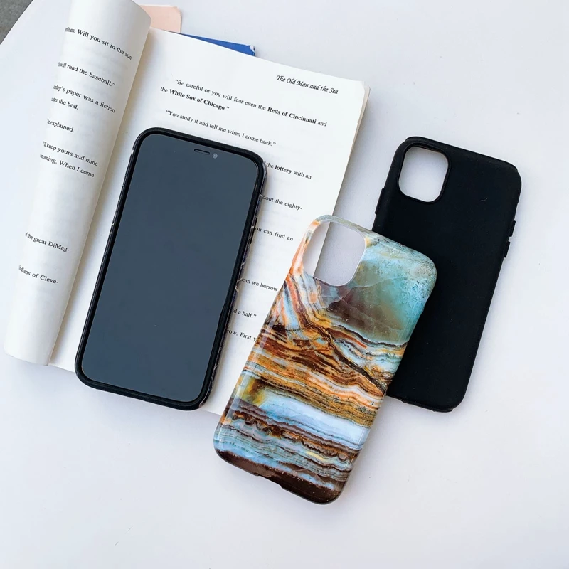 Marble Pattern Solid TPU PC Cell Phone Case For iPhone 11 Pro Max