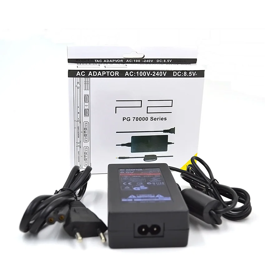 

US/EU Plug 100~240V 50/60Hz AC Power Adapter For ps2 console DC 8.5V Adaptor For PS2 Slim 70000 Series