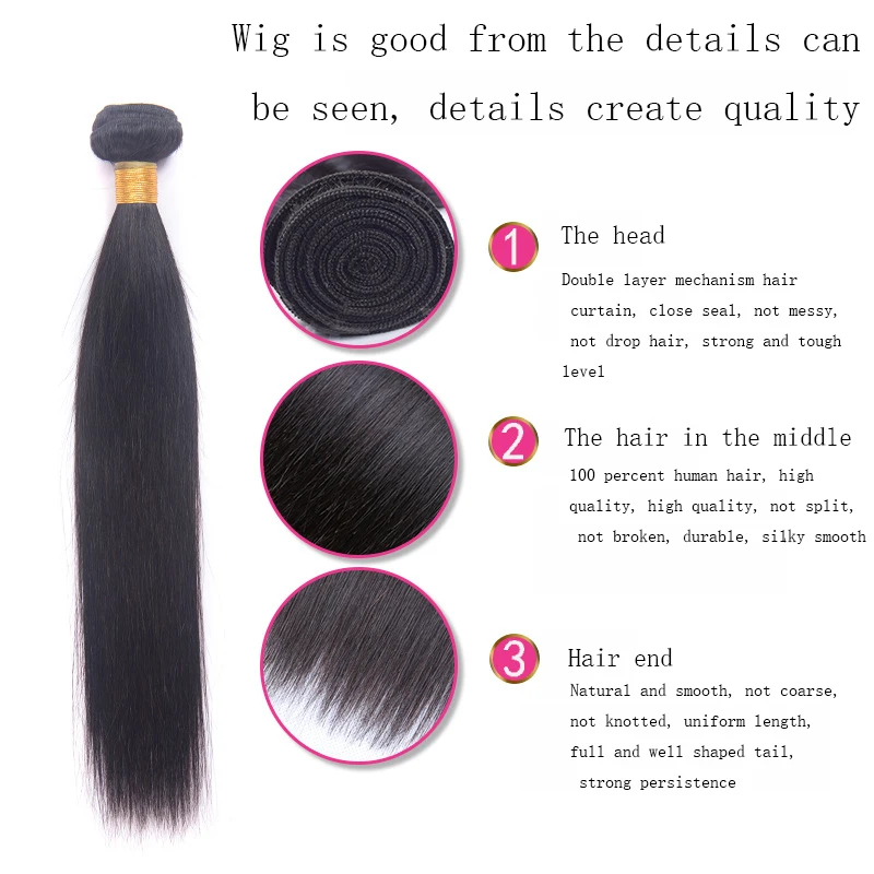 100g Hair Bundle Raw Cuticle Aligned Weave Bundle Brazilian 10a 100% ...