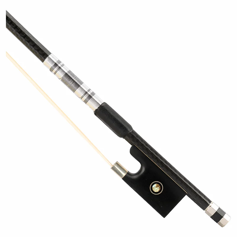 G113  4/4-1/8 Full Size Factory Wholesale Round Plaid Pattern Carbon Fiber Violin Bow