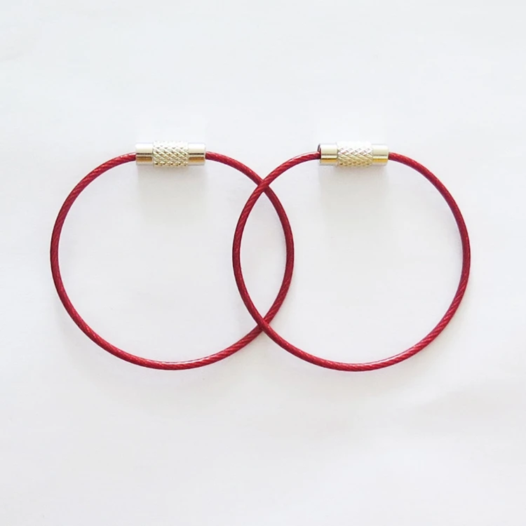 
YIWANG Multipurpose Red 150MM Cable Key Ring Wire Rope 