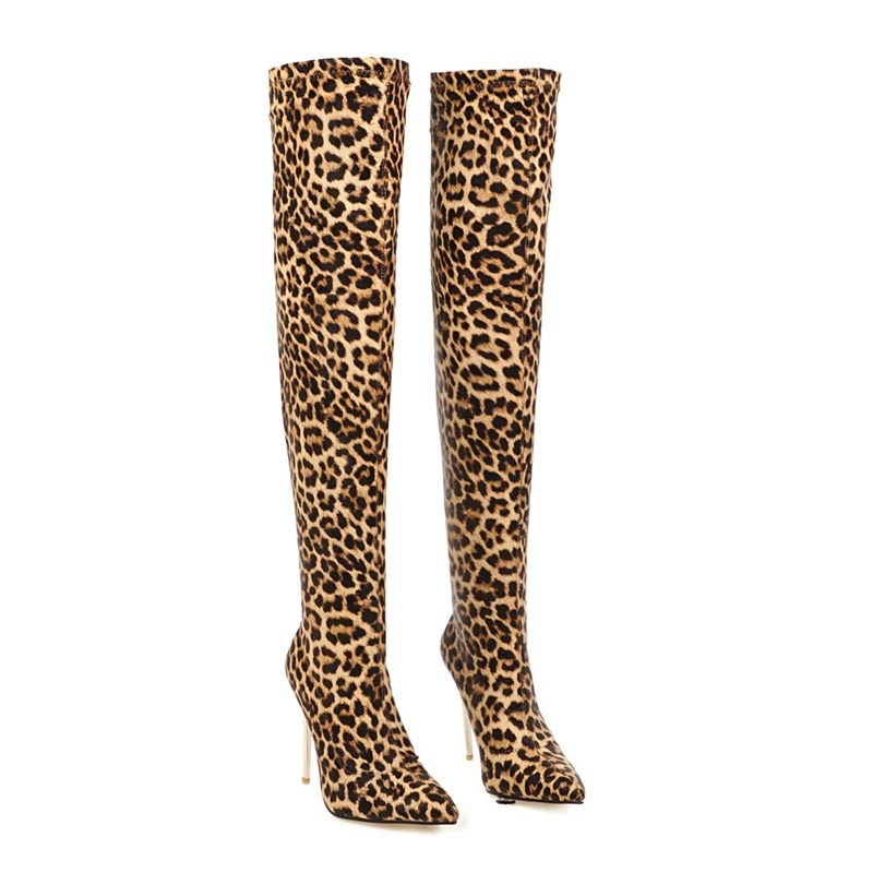 

New over-the-knee boots Leopard print sexy thigh-high boots