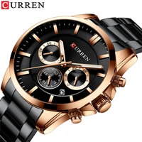 

CURREN 8358 Military Men's Fashion Style Quartz Stainless Steel Wristwatches with Chronograph and Auto Date Relogio Masculino