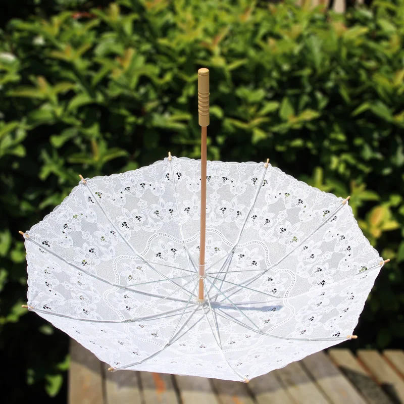 Paraguas para decoración de Boda de Estilo Europeo Hecho a Mano con Encaje Lembeauty Paraguas Dama de Honor 