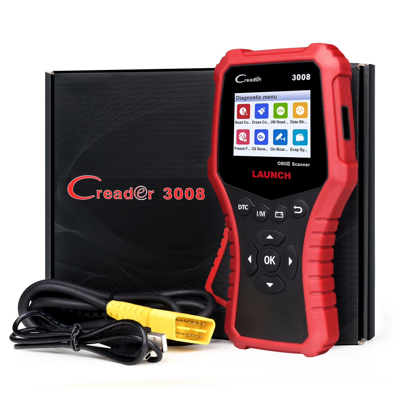 

Launch Creader CR3008 OBD2/EOBD Car Universal Diagnostic Tools Code Reader Scanner Support All 10 OBD2 Test Modes