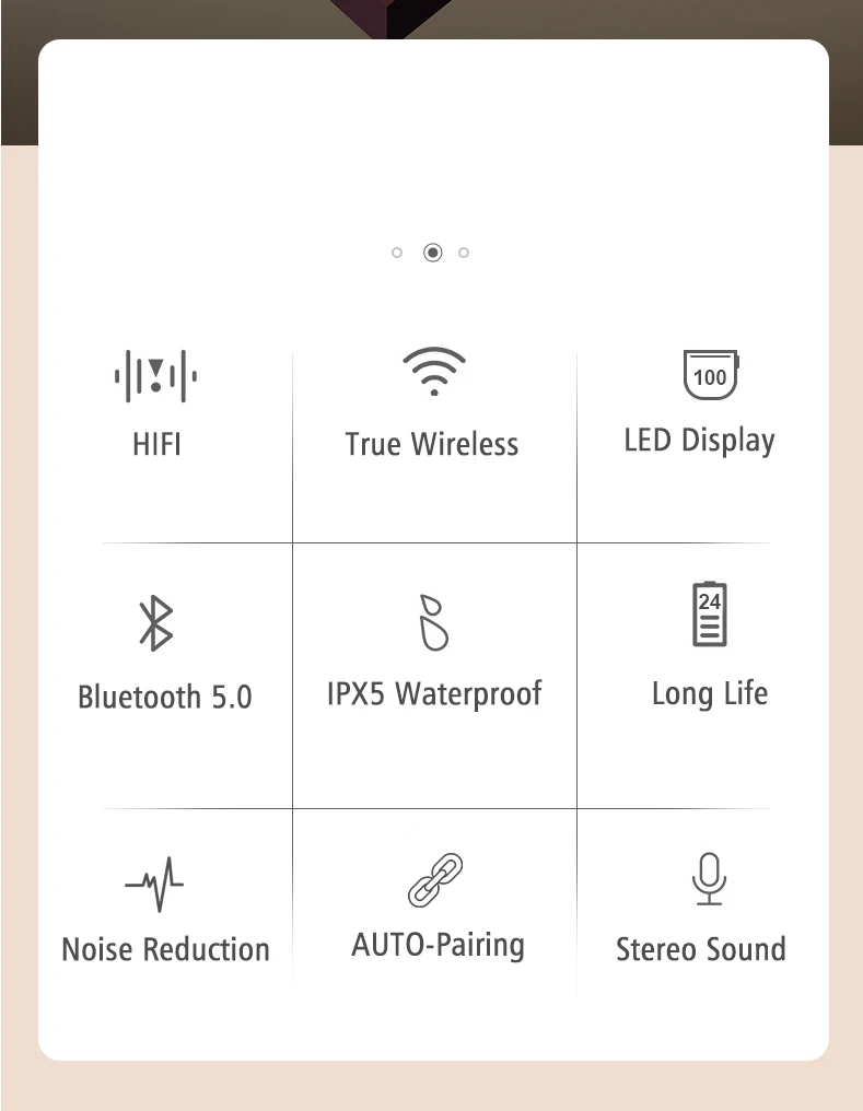 Power HBQ PRO TWS wireless earphones Bluetooth 5.0 earburds Stereo Sport headphones 950mah case Waterproof ear hook Headsets - ANKUX.COM