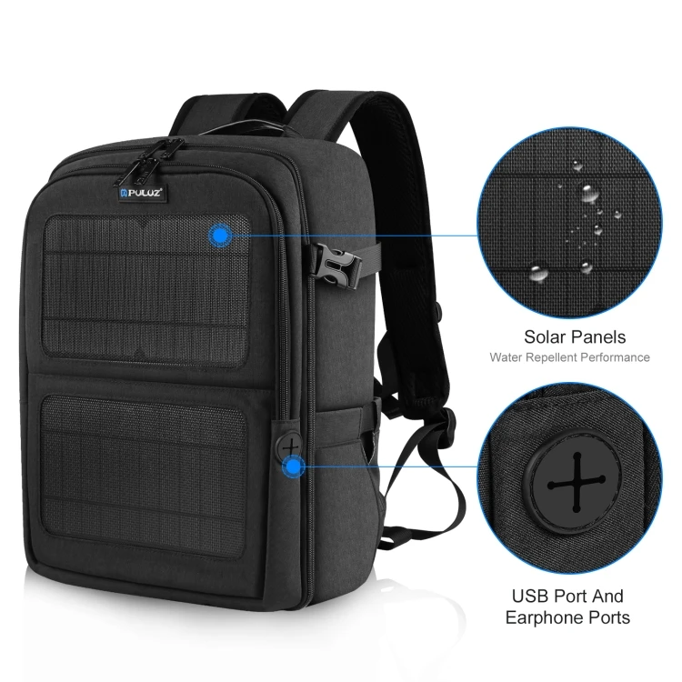 

PULUZ Solar Panel Bag Waterproof Outdoor Dual Shoulders Camera Backpack Camera Bag For Photography
