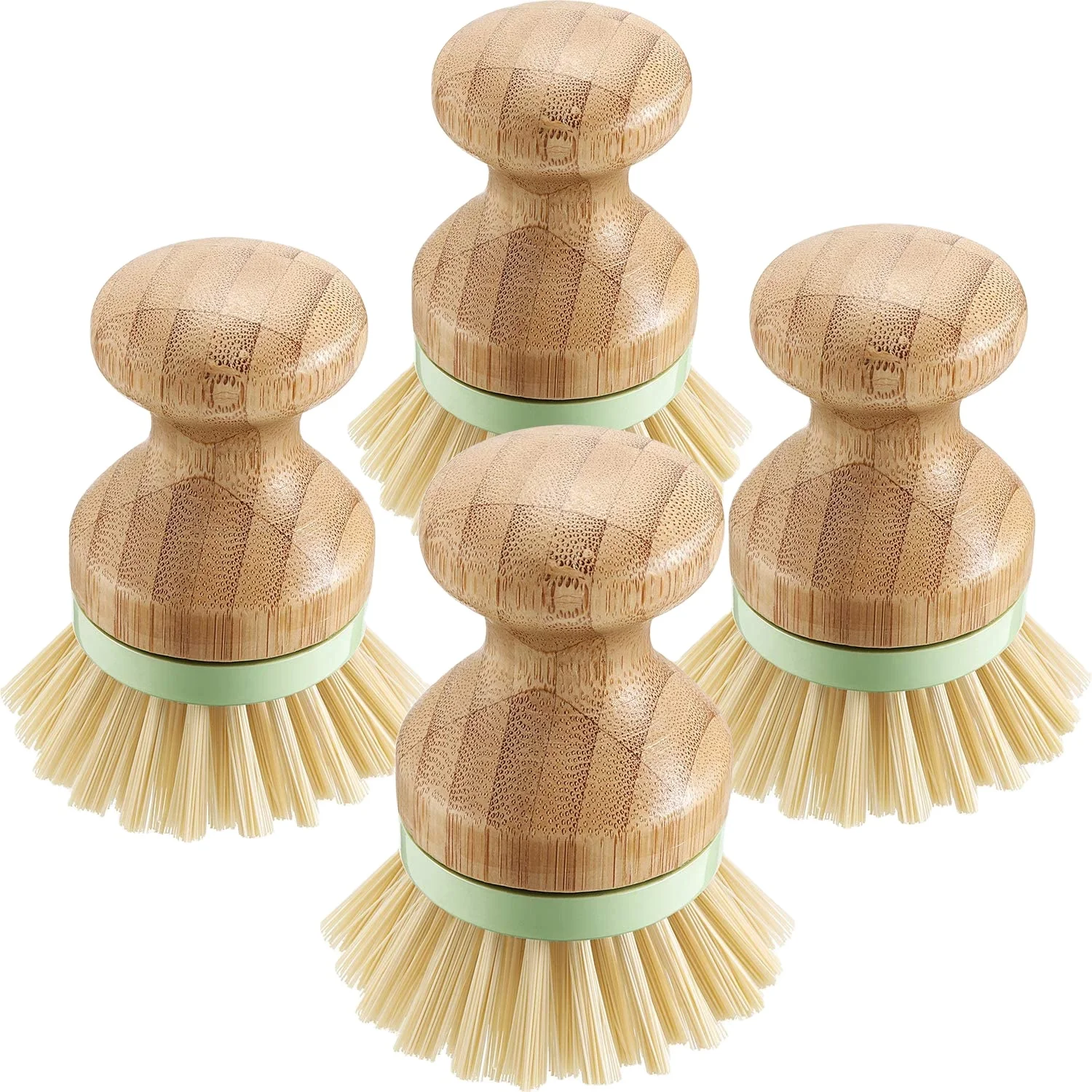 

Bamboo Mini Scrub Brush Coconut Bristles Pot Brushes Dish Scrubber for Cast Iron Skillet, Kitchen Sink Bathroom Household Clean
