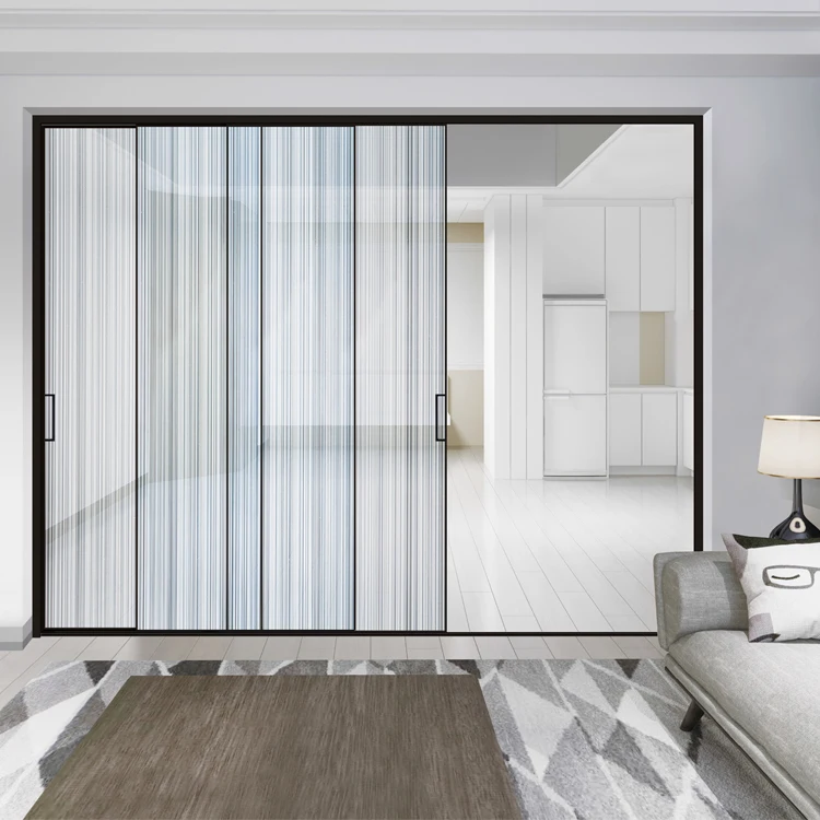 Aluminum Narrow Sliding Glass Door Indoor Sliding Door Slim Frame