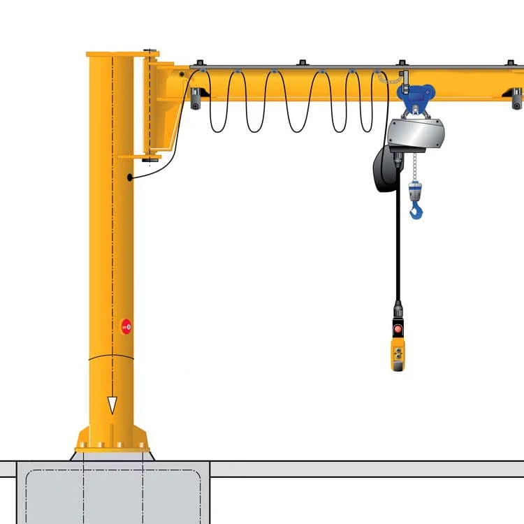 3t 3m Workshop Industrial Jib Crane Fixed Column 360 Degree Rotation 