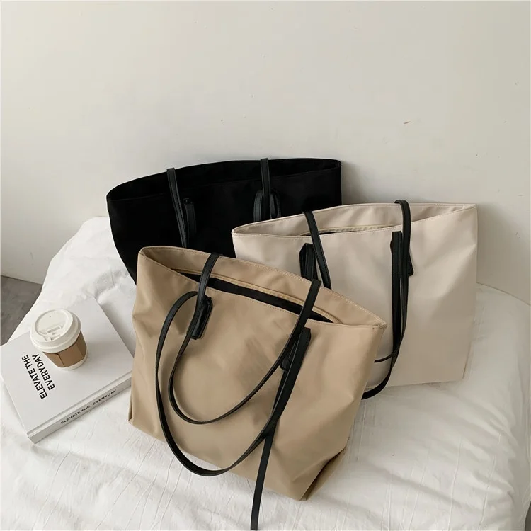 

Summer Hot Selling Customizable Tote Bags Big Capacity Women Hand Bags Shoulder Single-shoulder Bag, Black, white, khaki