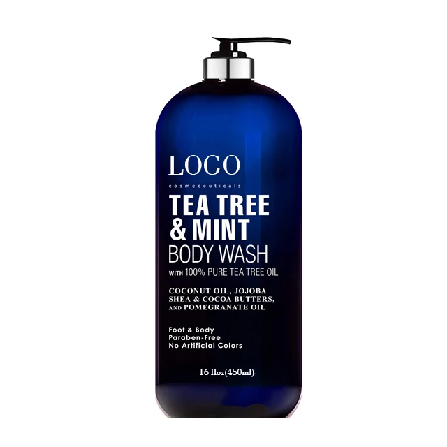 

Private Label Tea Tree Moisturizing Lasting fragrance Lightening Anti-acne Perfume Bath Body Wash Shower Gel, Customed color
