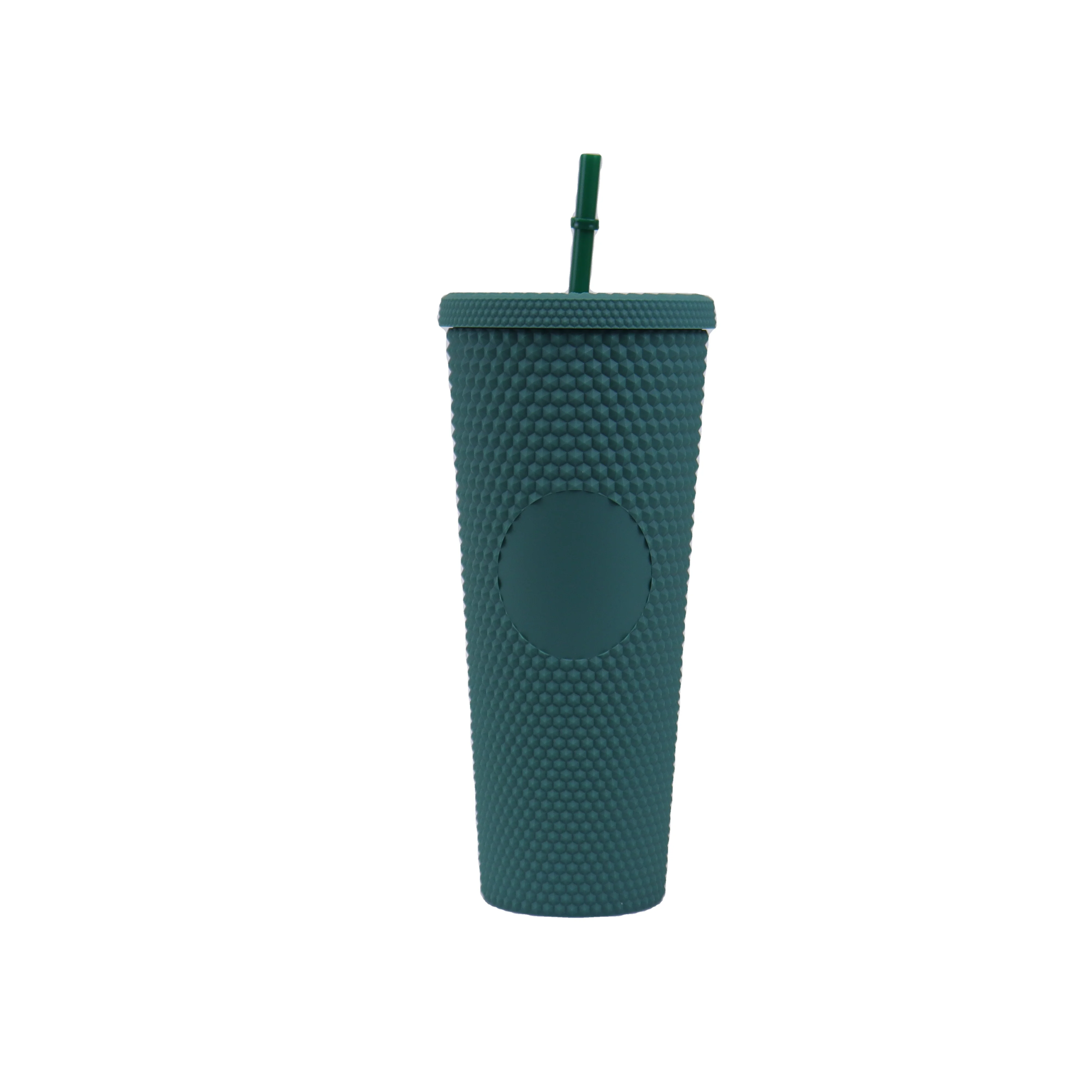 

BPA Free 16oz 24oz 710ml Plastic Double Wall matte Tumbler Cups with Straw Christmas Gift Cup