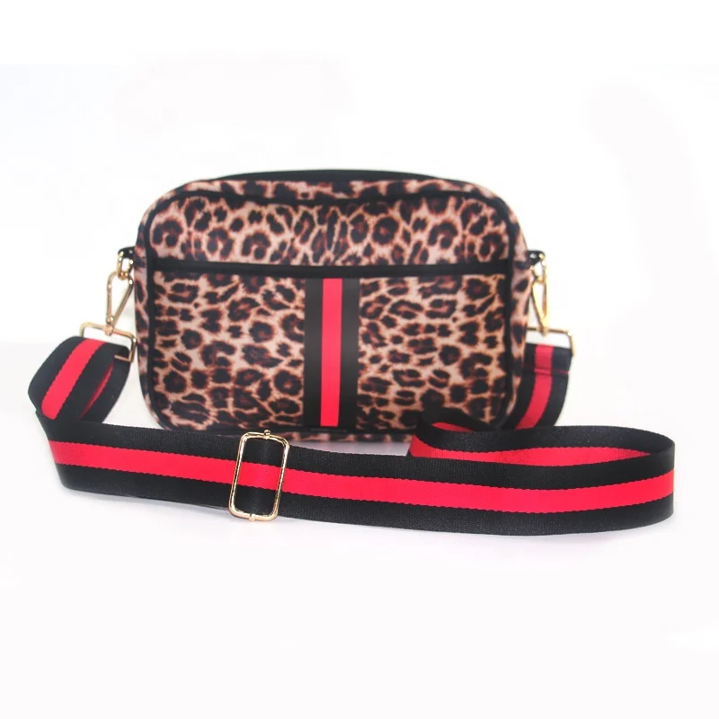 

wholesale messenger gym duffle Handbags crossbody Leopard Bag Women sling neoprene Tote Bag Print Neoprene beach Bag with zipper, Customizable