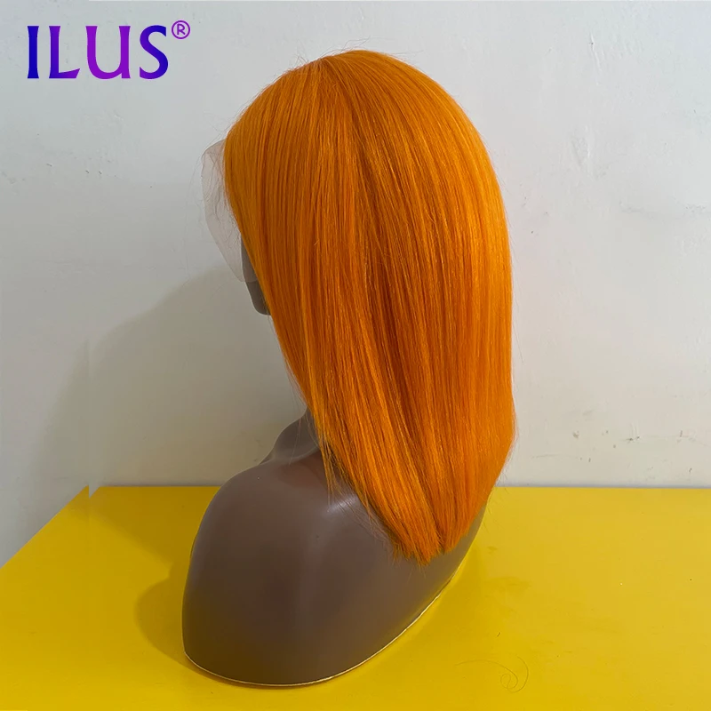 

Lace Frontal Wigs Straight 10 Inch Bob Wig Short Ginger Color Short Pixie Cut Full HD Lace Front Human Hair Wigs For Black Women