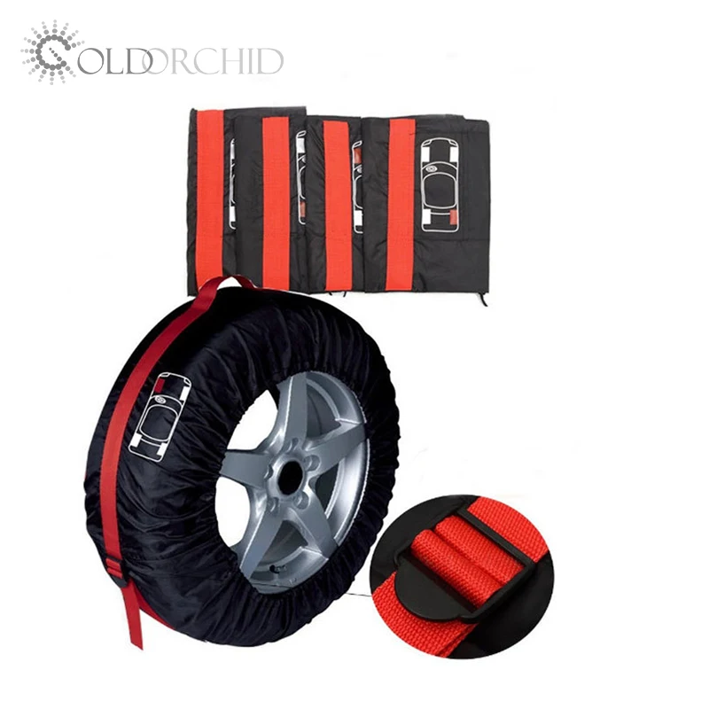 

High quality red ribbon red label 210D oxford jeep car spare tire cover