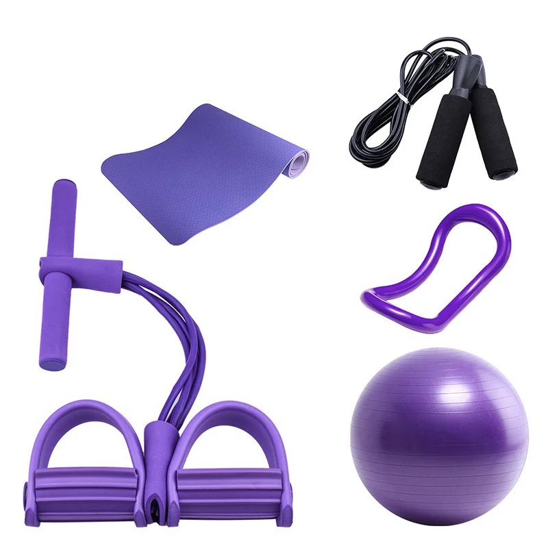 

Amazon Hot Sale Pedal Resistance Bands Customized Yoga Mat Yoga Ball Sets Fitness Women Customized Logo Yoga ring, Blue, purple, pink