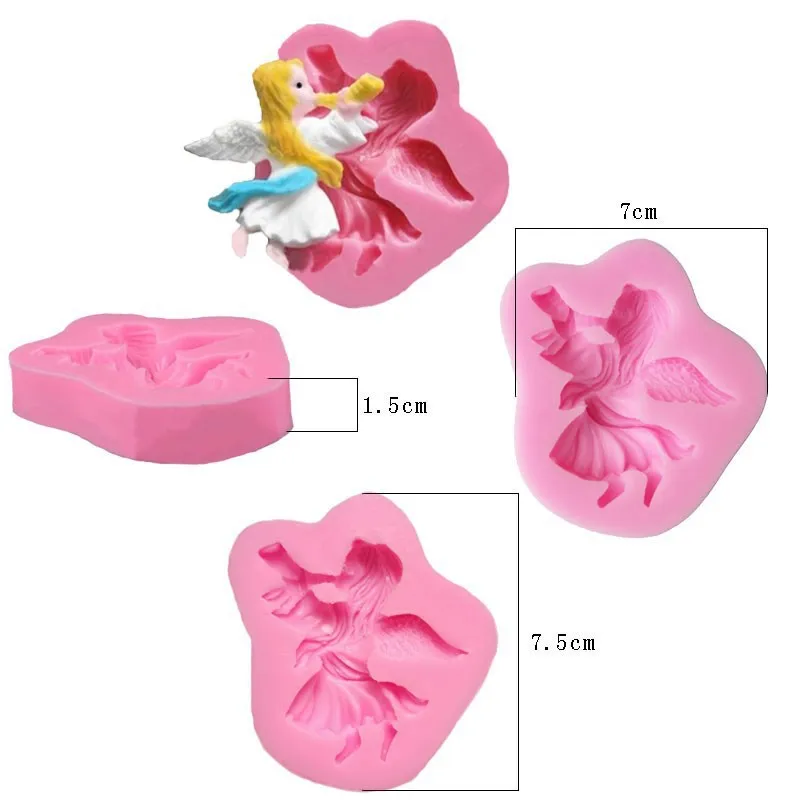 

6pc moon angel prayer mini chocolate soap candle Set diy silicon molds fondant cake decoration em molde de silicone para recina, As picture