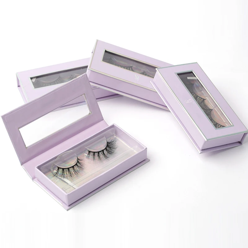 

SY shuying purple eyelash box lashes3d wholesale vendor 25mm eye lashesh lashpackaging