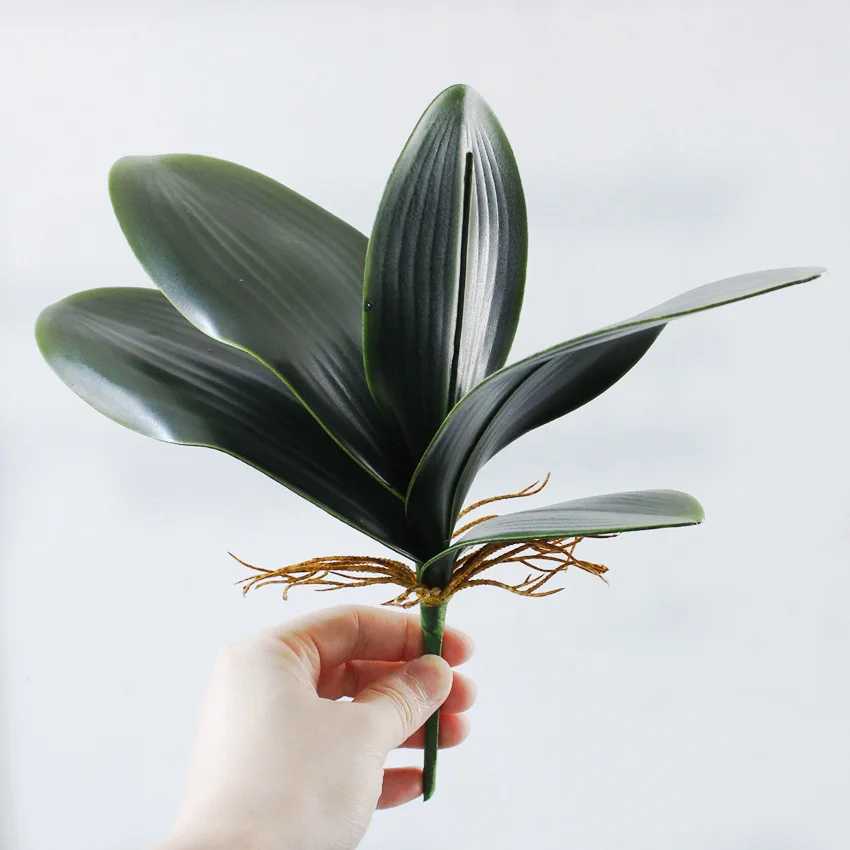 

QSLHC792 Hot Sale Real Touch Green Plants Artificial Butterfly Orchid Leaves