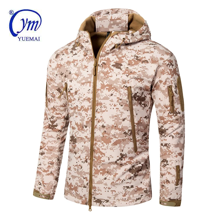 

YUEMAI Combat Outdoor Sports Waterproof Army Military Camping Coat Softshell Combat Hunting Hooded Tactical DESERT Jacket, Customized color