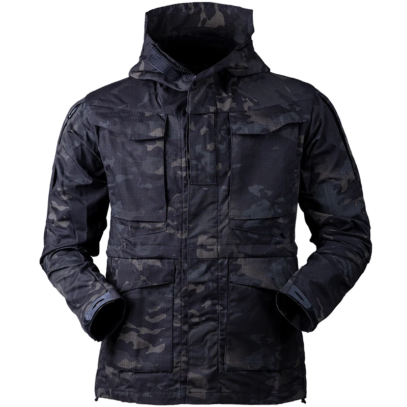 

Spring/autumn outdoor waterproof windbreaker breathable long section M65 army tactical jacket for men